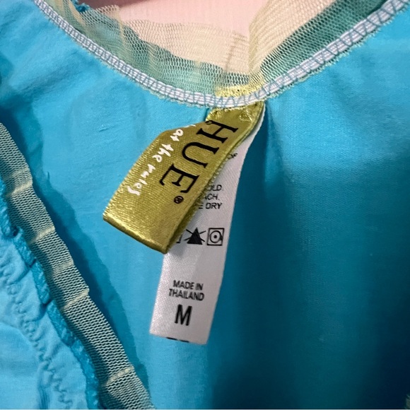 Y2K Hue Turquoise Tank Top with Bows and Ruffles M - Picture 9 of 9